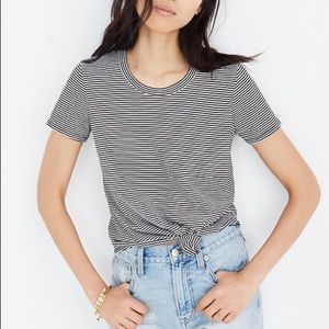 Madewell Knot-Front Tee in Stripe